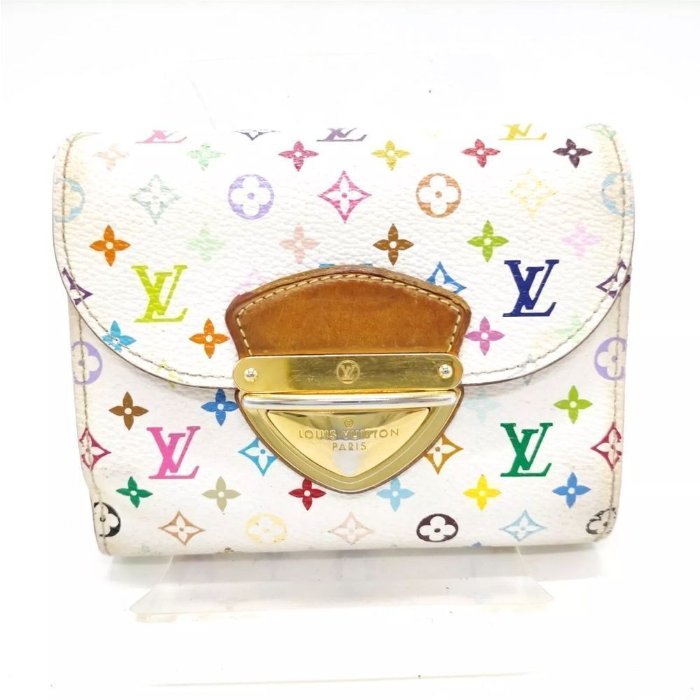 Auth Vtg Louis Vuitton 33 Multicolor Murakami Flap Compact Trifold Joy Wallet - Picture 1 of 9
